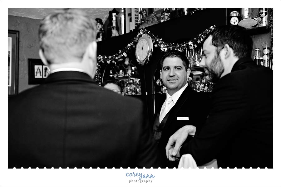Men getting ready for wedding in Conneaut Ohio 