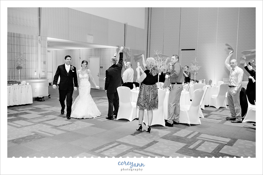 Entrance to wedding reception on New Years Eve