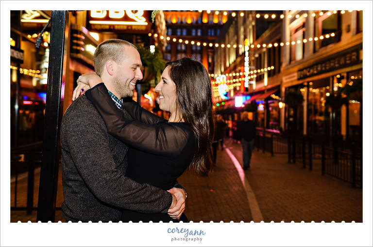 cleveland engagement session at night