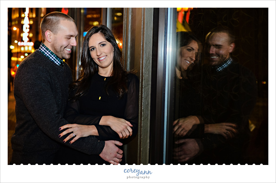 cleveland engagement session at night