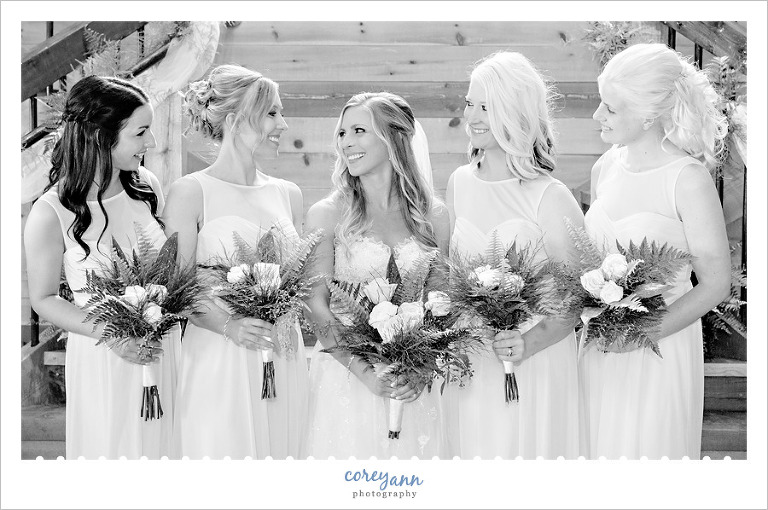 Bride and Bridesmaids at Mapleside Farms Wedding