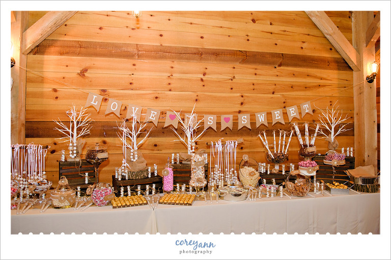 Wedding candy buffet at Mapleside Farms