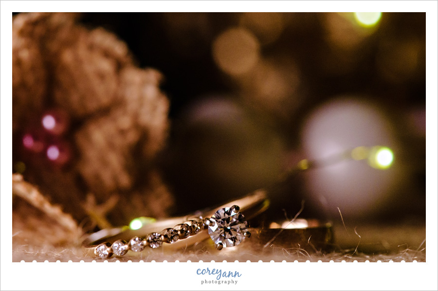 Wedding rings at Mapleside Farms
