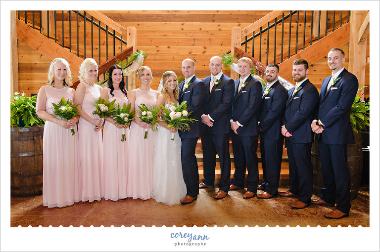 Navy and Pink Bridal Party