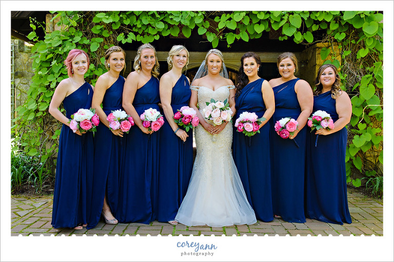 Bride and Bridesmaids at Stan Hywet
