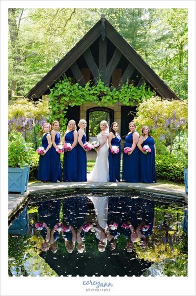 Bride and Bridesmaids at Stan Hywet