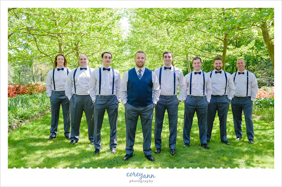 Groom and Groomsman in Stan Hywet