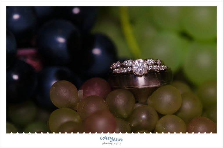 Wedding Rings on Grapes 