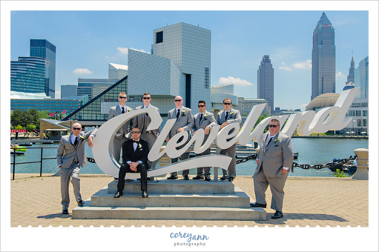 Groomsman at Cleveland Script Sign