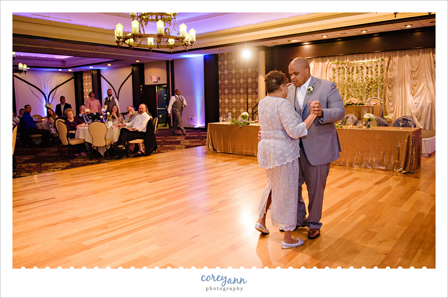 Mother and son dance at wedding reception