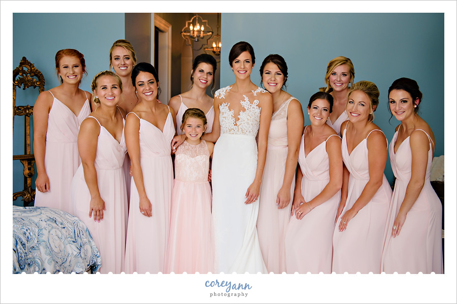 Bride in Pronovias with Bridesmaids in Hayley Paige 