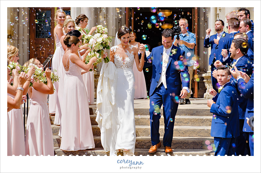 Wedding exit from St Mary's in Massillon Ohio
