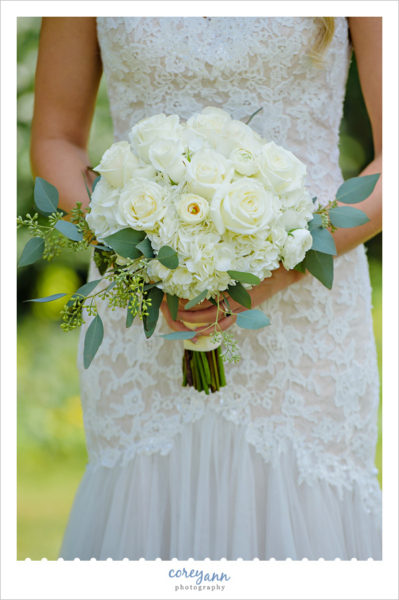 White Hydrangea and Rose Bridal Bouquet 