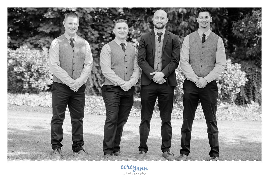Groom and Groomsman in Vests and Ties