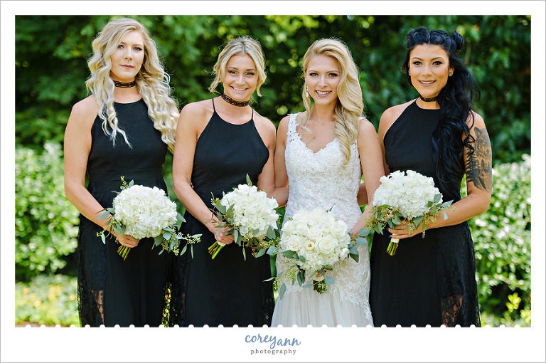 Bride and Bridemaids with Hydrangea Bouquets