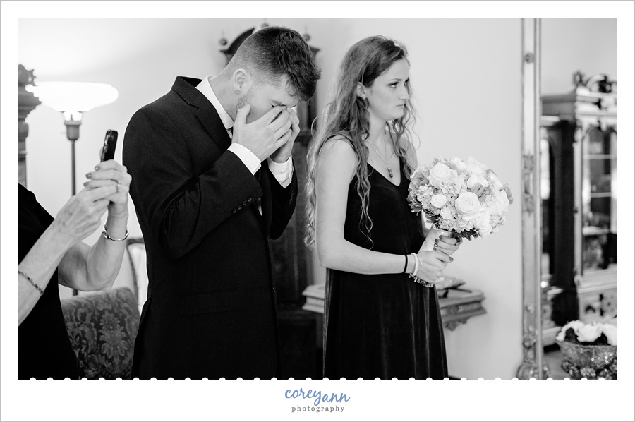 son crying during wedding at steele mansion