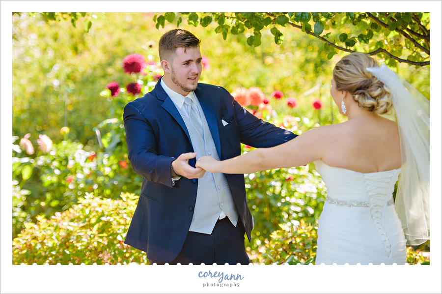Wedding First Look at Miller Nature Preserve