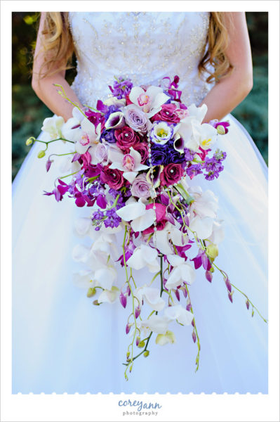 Purple Pink and White Orchid Bridal Bouquet