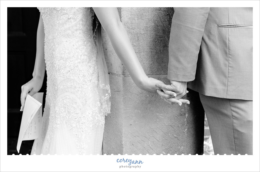 Bride and Groom Reading Letters Before Wedding