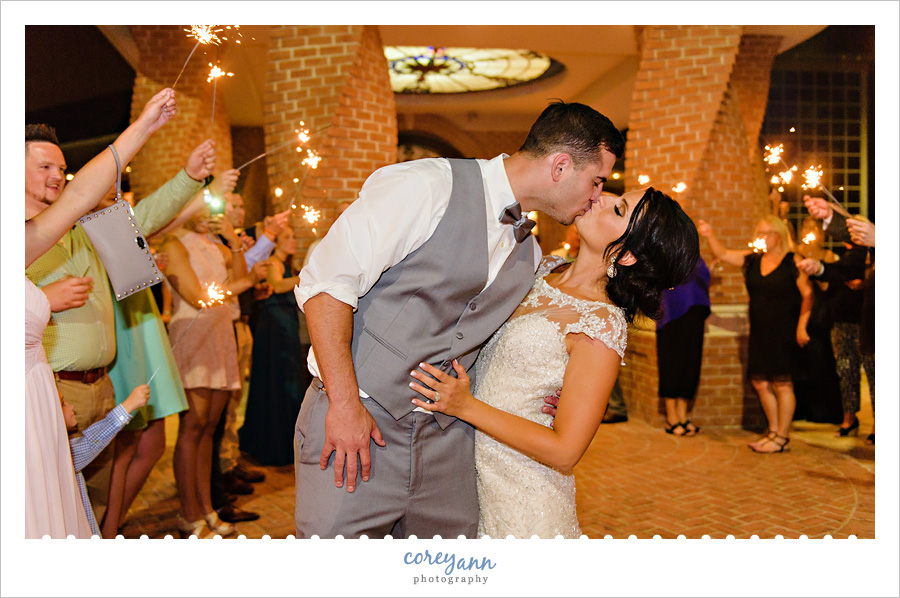 Sparkler Wedding Reception Exit at La Pizzaria