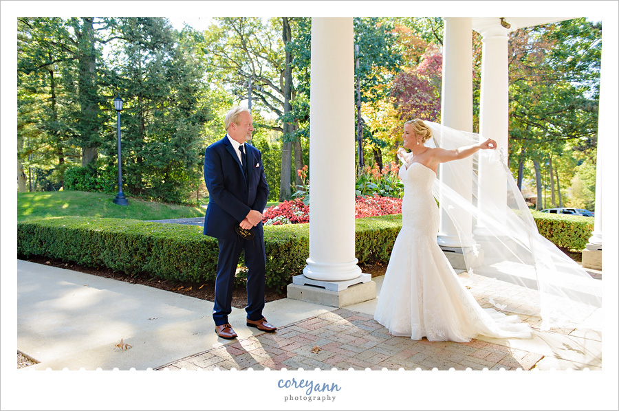 Father Daughter First Look Before Wedding