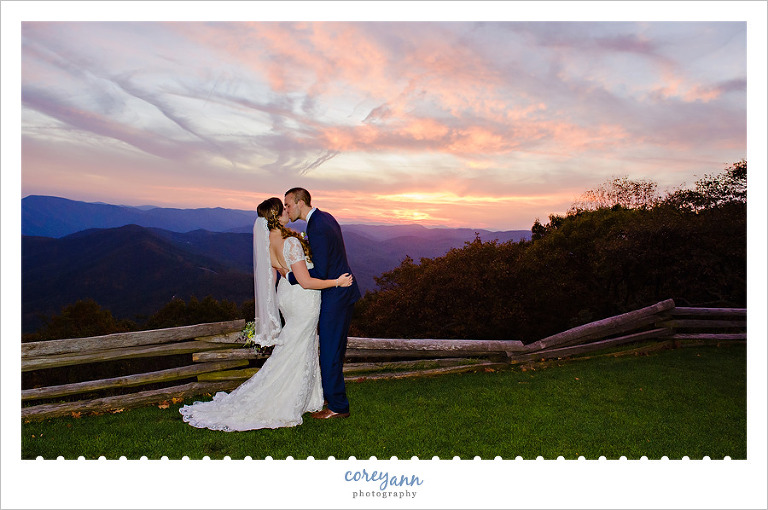 Sunset Wedding Portrait at Wintergreen Resort
