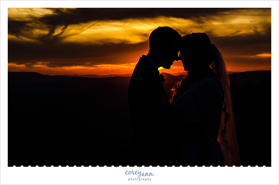 Sunset after Wedding at Wintergreen Resort