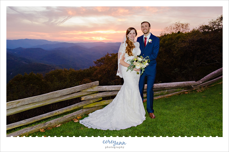 Sunset after Wedding at Wintergreen Resort