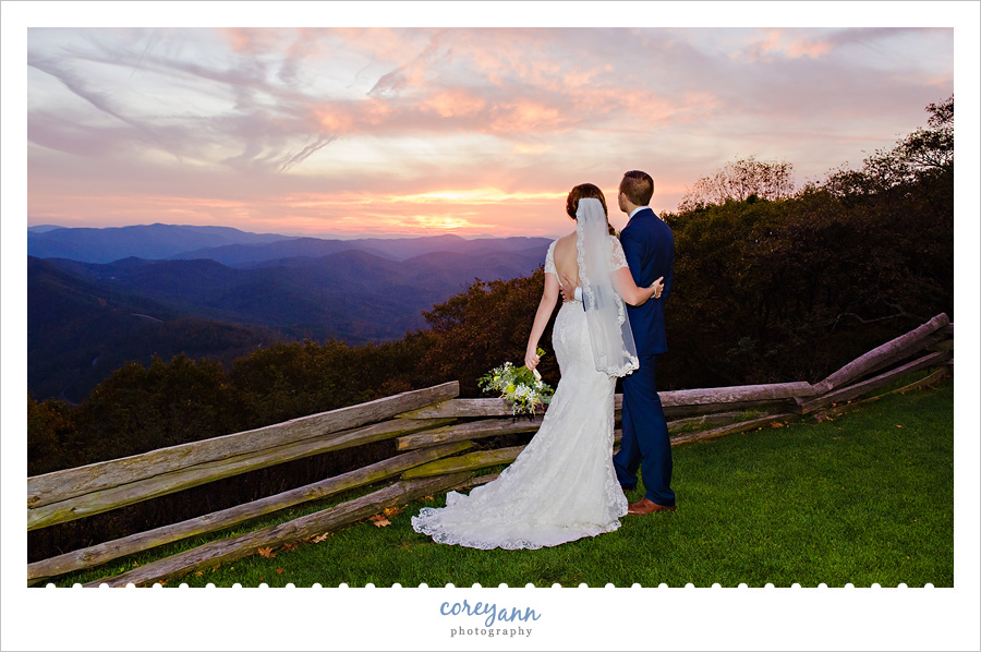 Sunset after Wedding at Wintergreen Resort