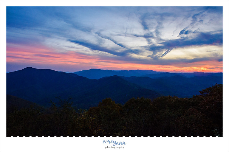 Sunset Over the Blue Ridge Mountains