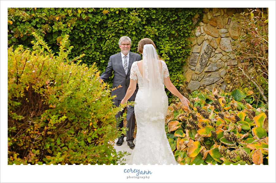 Father Daughter First Look Before Wedding