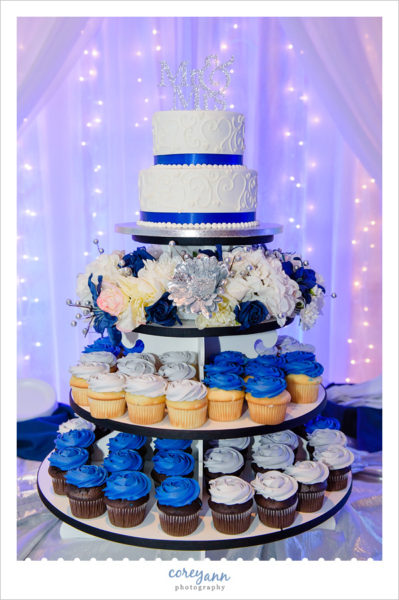 Blue and White Wedding Cupcakes by Tiffany's Bakery