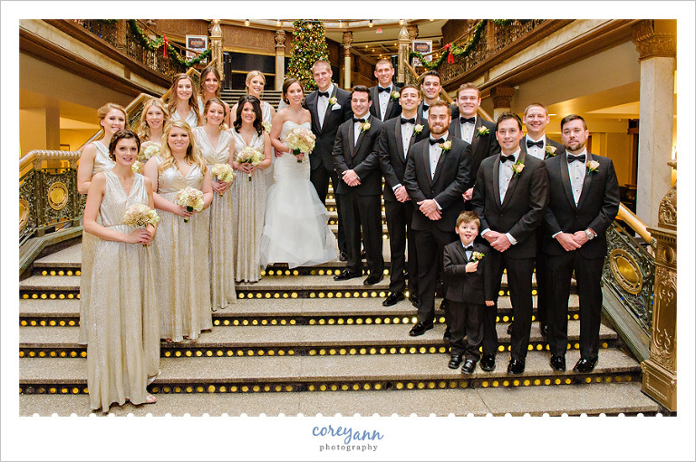 Black and Gold Wedding Party in Cleveland
