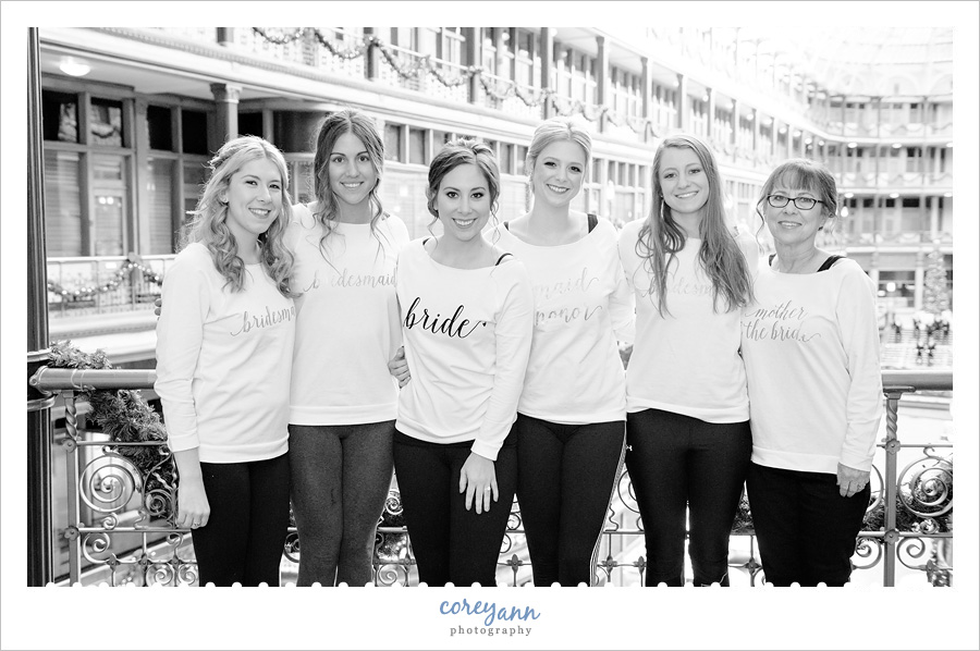 Bride and Bridesmaids in Custom Tshirts