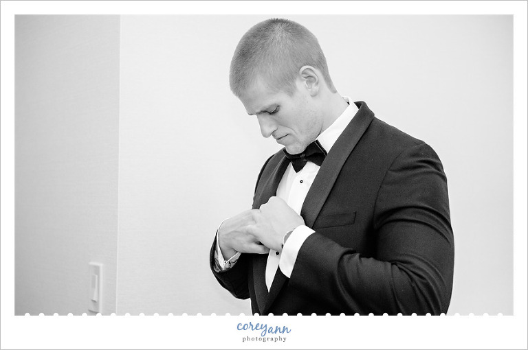 Groom Getting Ready for Wedding in Cleveland