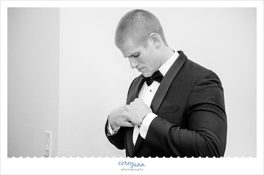 Groom Getting Ready for Wedding in Cleveland