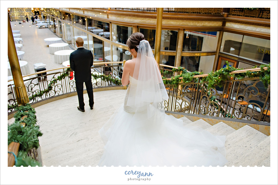 Wedding First Look at Hyatt Arcade