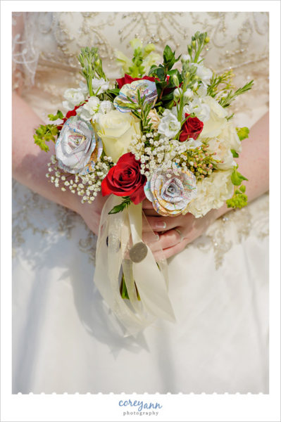 Wedding Bouquet with Paper Map Roses