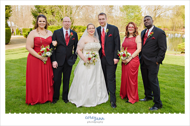 Black and Red Wedding Bridal Party