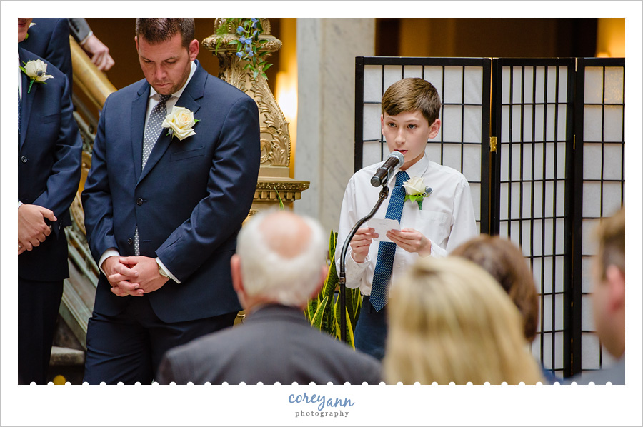 Wedding Ceremony at the Hyatt Regency at The Arcade in Cleveland