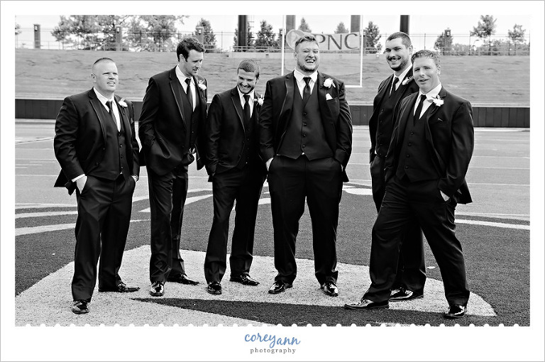 Groom and Groomsman in Black and White