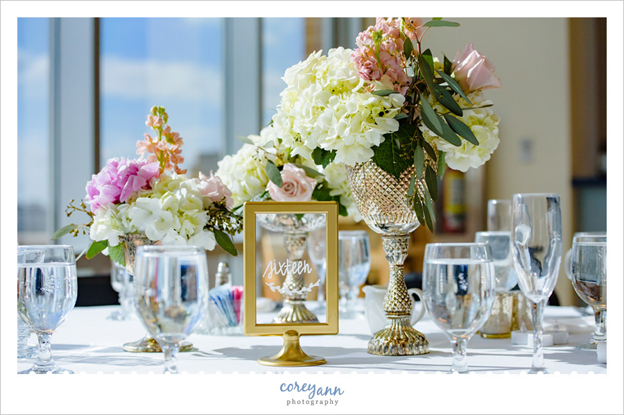 Reception Decor at InfoCision Stadium Wedding Reception