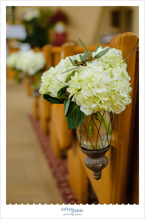 Pew Hydrangea Decorations for Wedding Ceremony