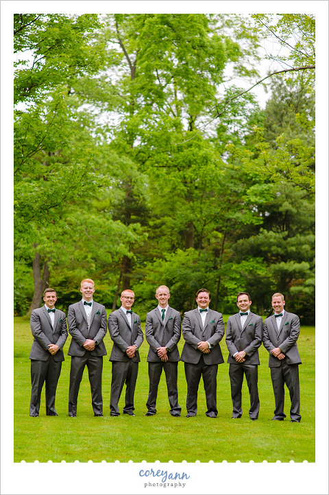 Groom and groomsman before wedding in Chagrin Falls