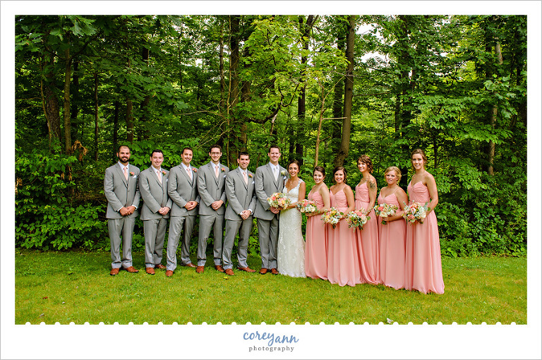 Pink and Grey Bridal Party
