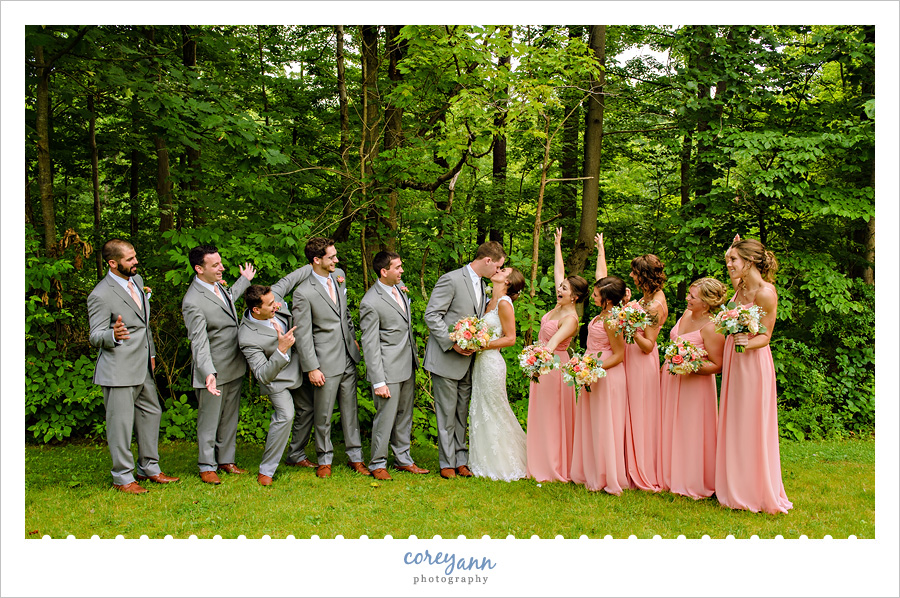 Pink and Grey Bridal Party