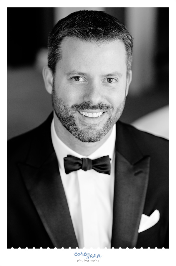 Groom Getting Ready at The Ritz Carlton Hotel in Cleveland