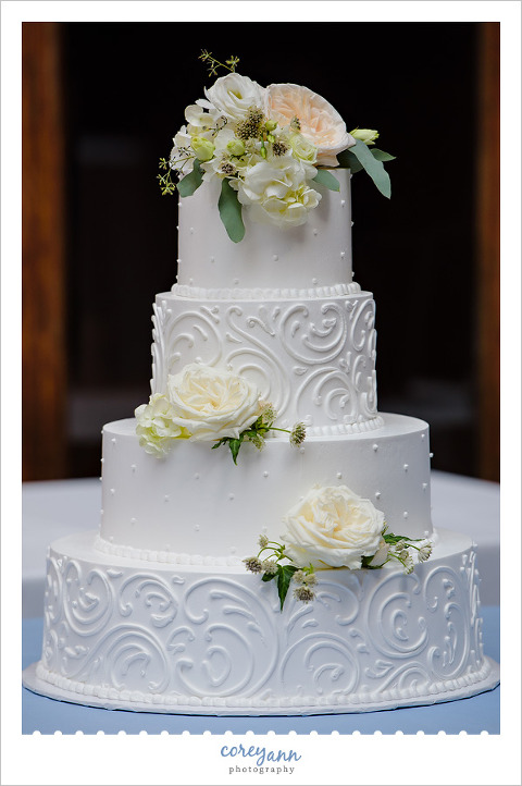 White wedding cake by Wild Flour Bakery 