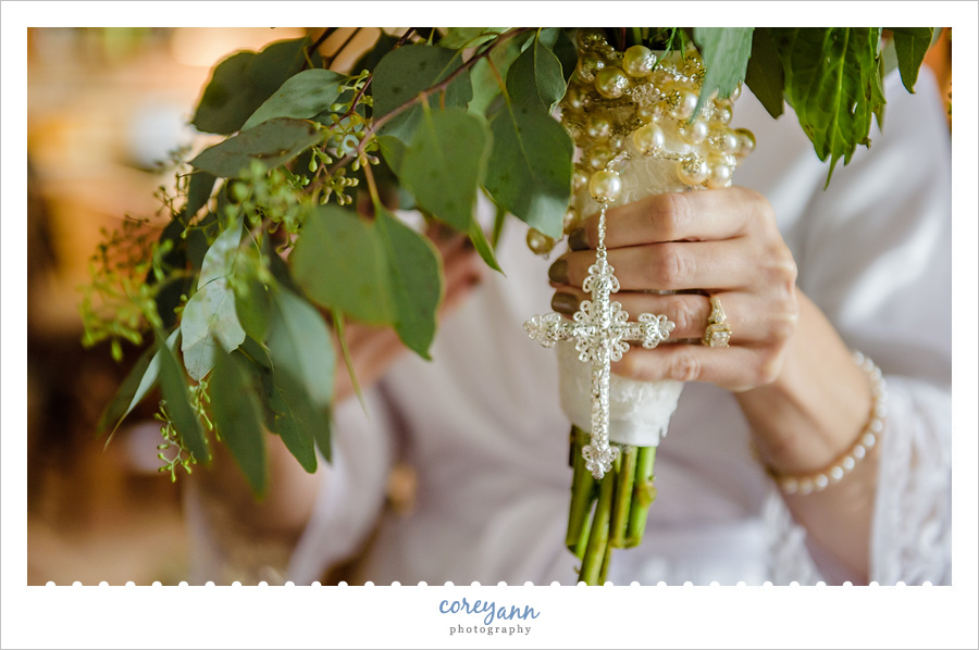 Cross on Wedding Bridal Bouquet