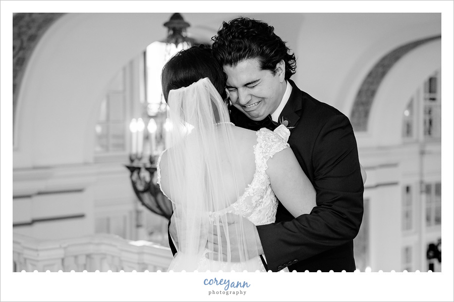 Bride and Groom First Look Before Wedding